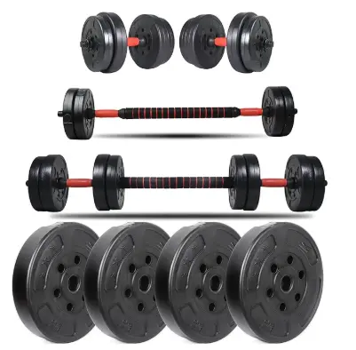 DUMBELL SET WITH EXTERNAL BARBELL ROD (10 KG)
