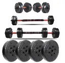 DUMBELL SET WITH EXTERNAL BARBELL ROD (10 KG)
